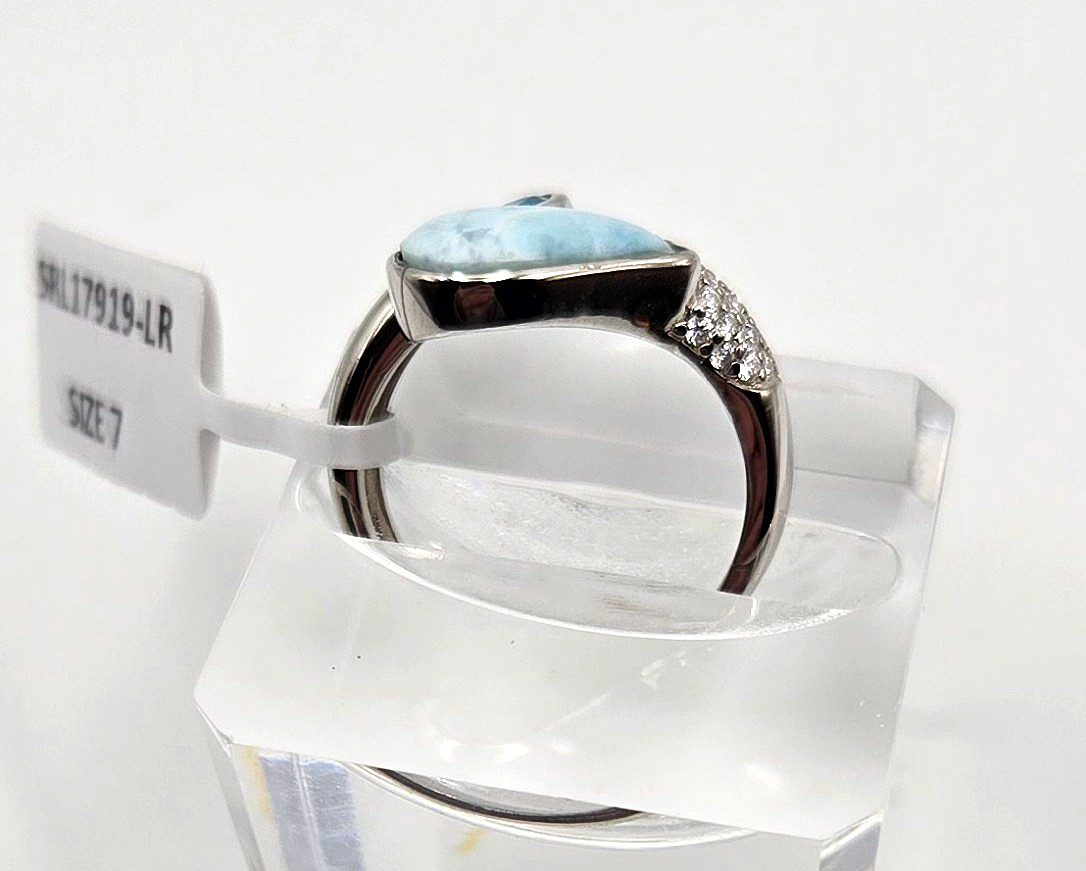 Larimar and Topaz Ring