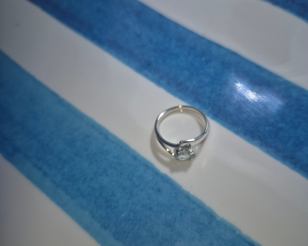 Blue Topaz and Sterling Silver Ring