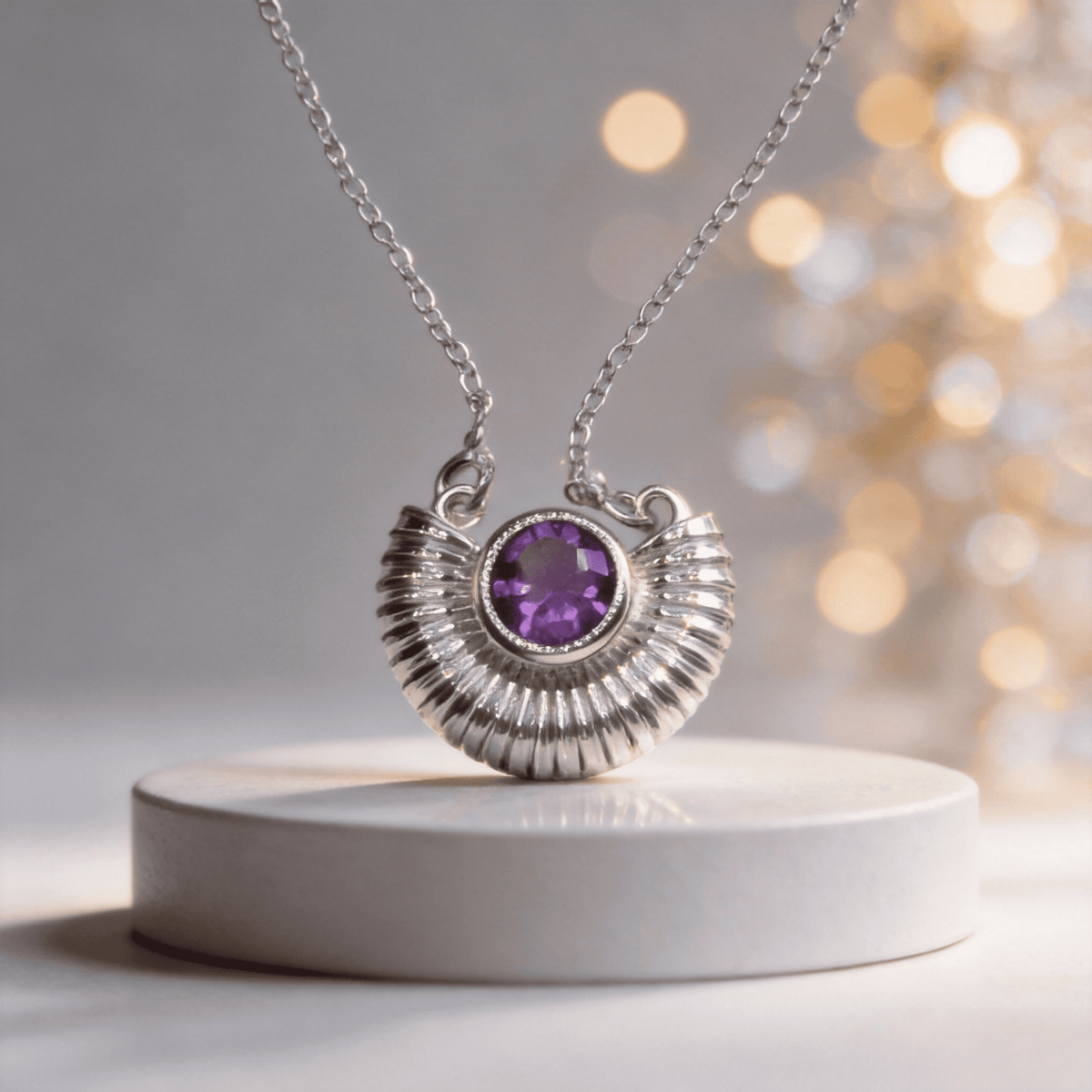 Amethyst and Sterling Silver Pendant/Necklace