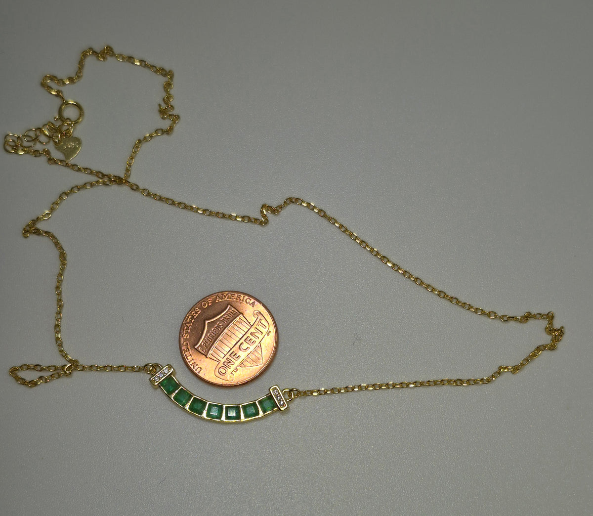 Natural Emerald Chain Necklace
