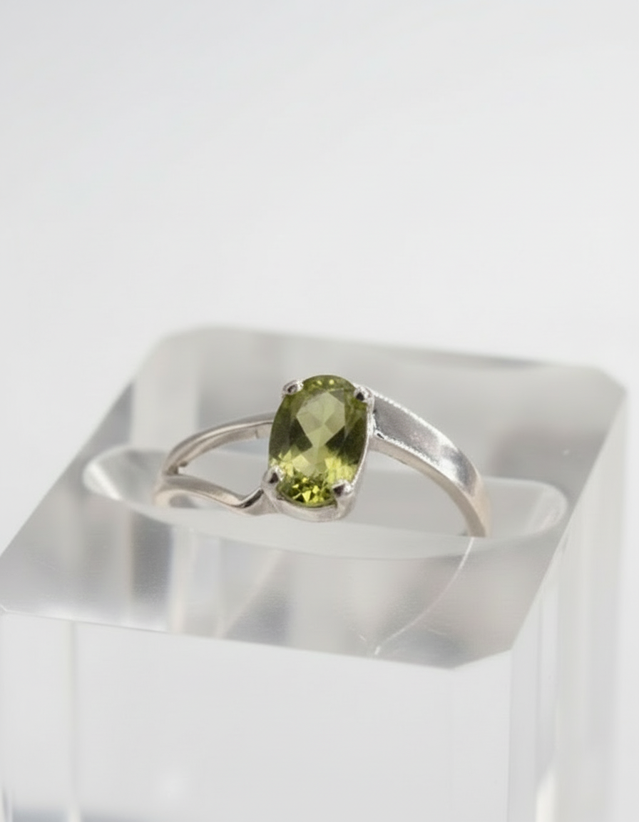 Peridot and Sterling Silver Ring
