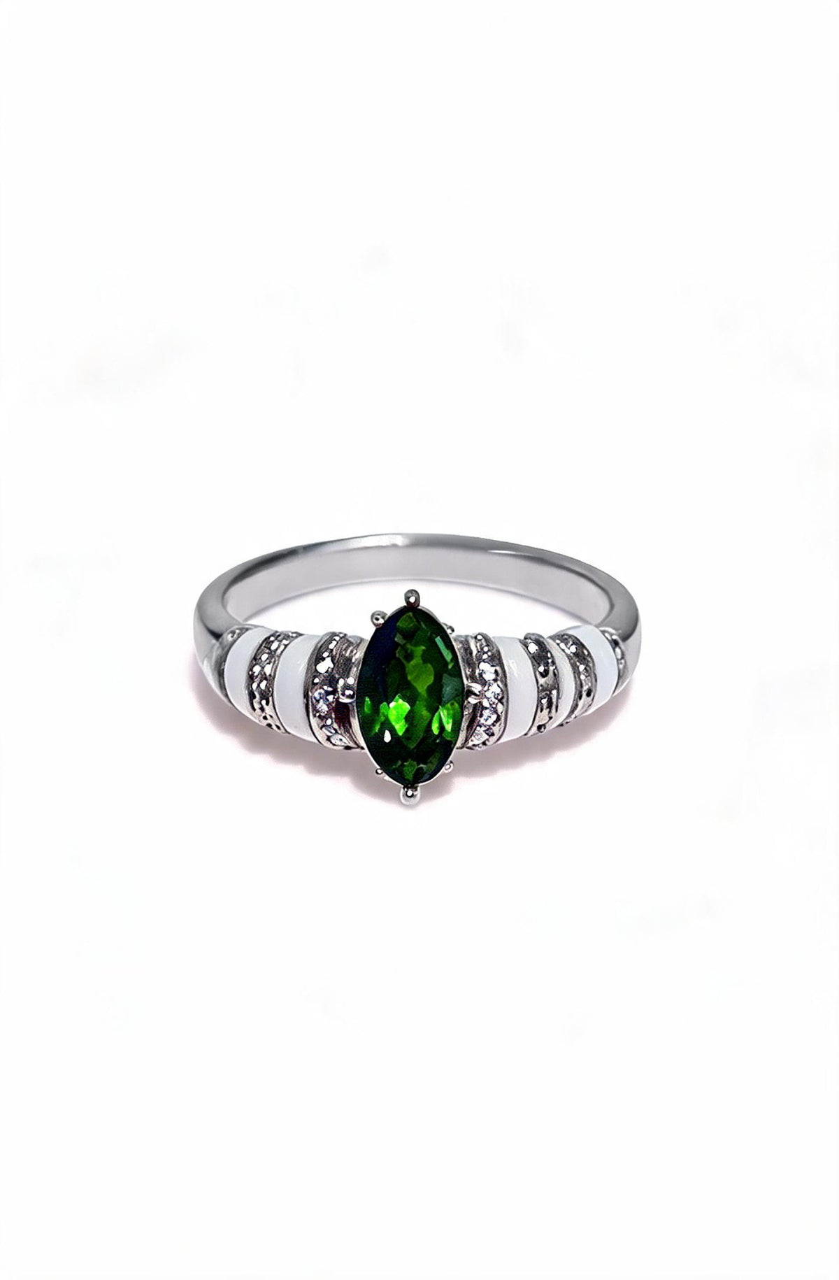 Natural Chrome Diopside set in  Sterling Silver