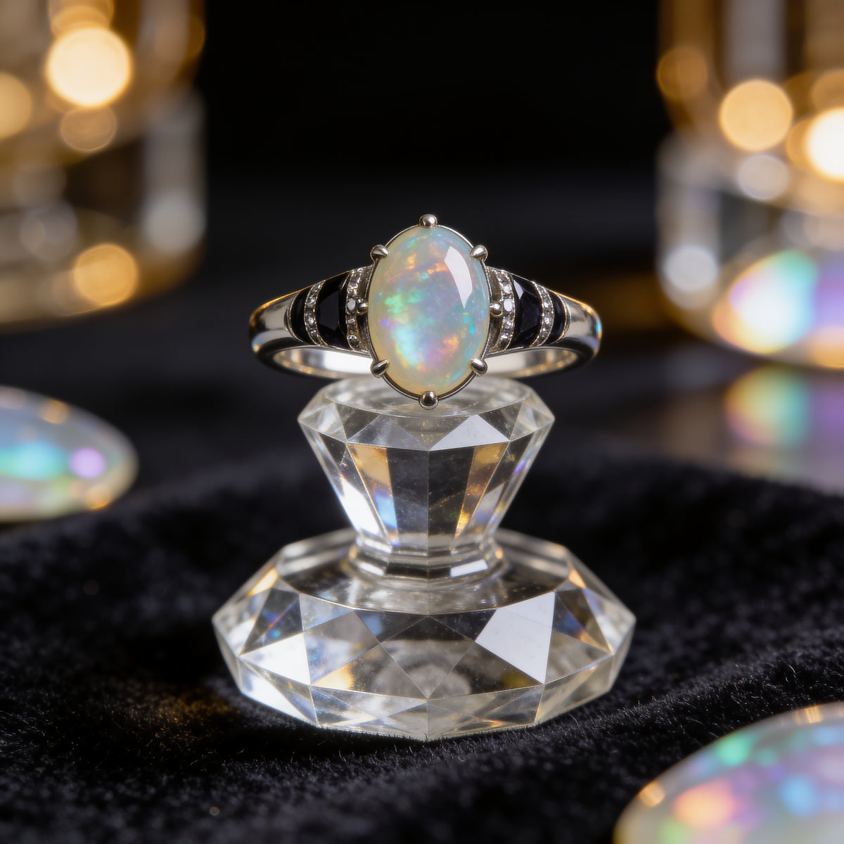 Natural Opal Ring set in 925 Sterling Silver