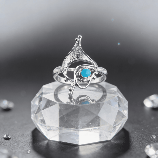 Funky Turquoise ring set in 925 Sterling