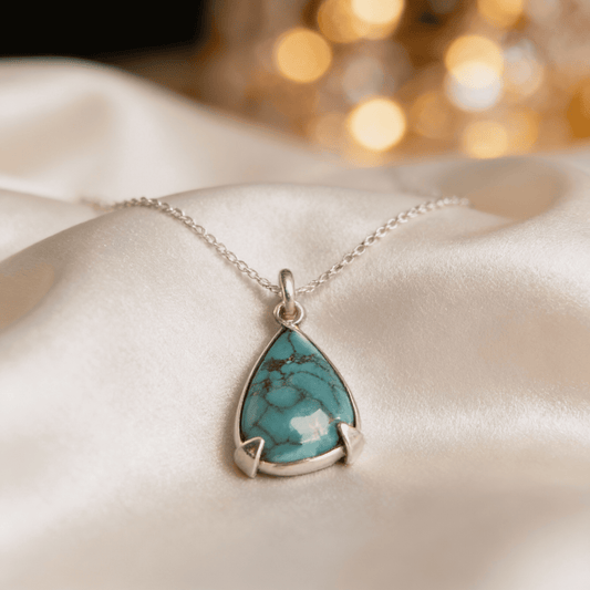 Natural Turquoise and Sterling Silver Pendant